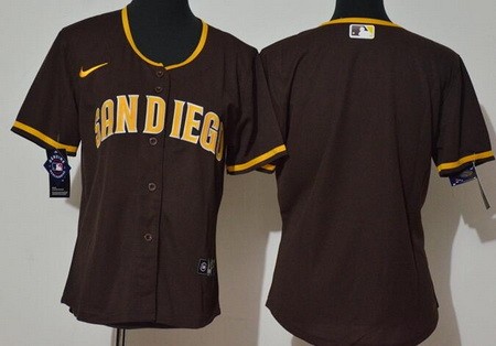 Women's San Diego Padres Blank Brown 2020 Cool Base Jersey