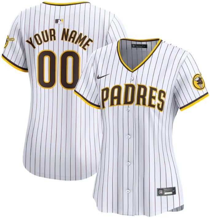 Women's San Diego Padres Customized White Limited Jersey