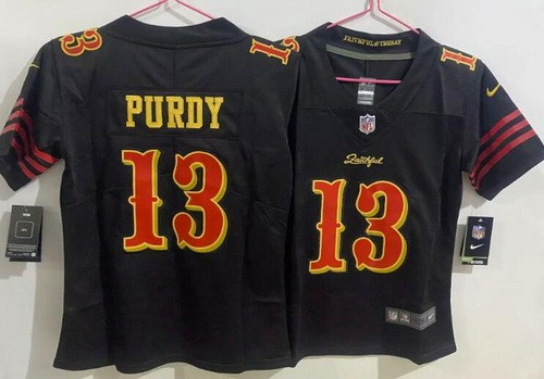 Women's San Francisco 49ers #13 Brock Purdy Limited Black Rivalries Vapor Jersey