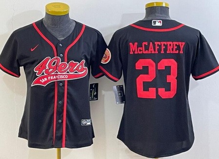 Women's San Francisco 49ers #23 Christian McCaffrey Limited Black Baseball Jersey