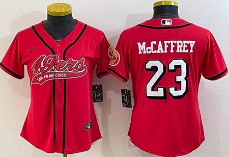 Women's San Francisco 49ers #23 Christian McCaffrey Limited Red Alternate Baseball Jersey