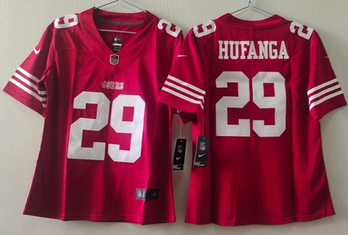Women's San Francisco 49ers #29 Talanoa Hufanga Limited Red Vapor Jersey