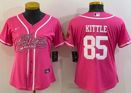 Women's San Francisco 49ers #85 George Kittle Limited Pink Baseball Jersey