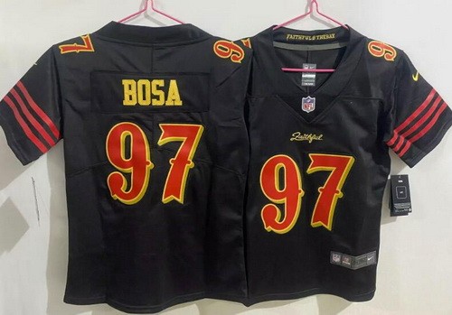 Women's San Francisco 49ers #97 Nick Bosa Limited Black Rivalries Vapor Jersey
