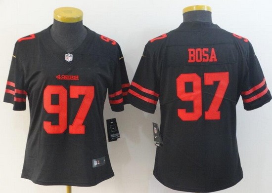 Women's San Francisco 49ers #97 Nick Bosa Limited Black Vapor Untouchable Jersey