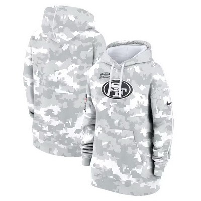 Women's San Francisco 49ers Arctic Camo 2024 Salute to Service Club Fleece Pullover Hoodie