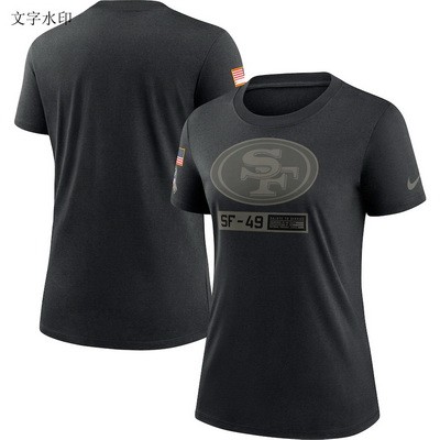 Women's San Francisco 49ers Black 2020 Salute To Service T Shirt