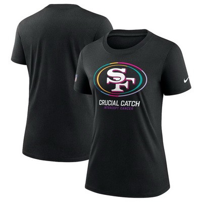 Women's San Francisco 49ers Black 2024 Crucial Catch T Shirt