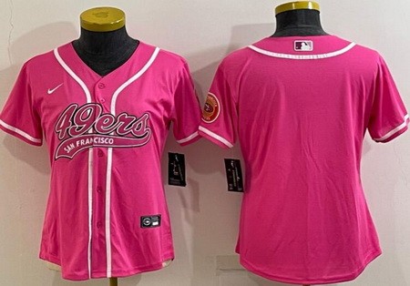 Women's San Francisco 49ers Blank Pink Baseball Jersey