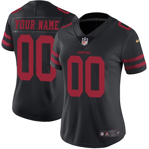 Women's San Francisco 49ers Customized Limited Black Vapor Untouchable Jersey