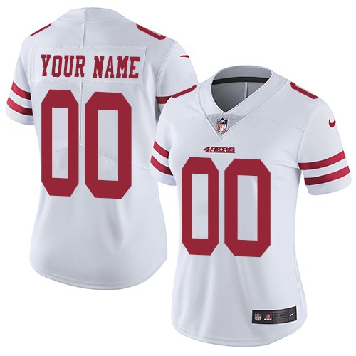 Women's San Francisco 49ers Customized Limited White Vapor Untouchable Jersey