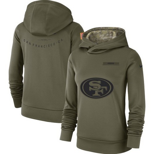 Women's San Francisco 49ers Olive Salute To Service Printed Pullover Hoodie