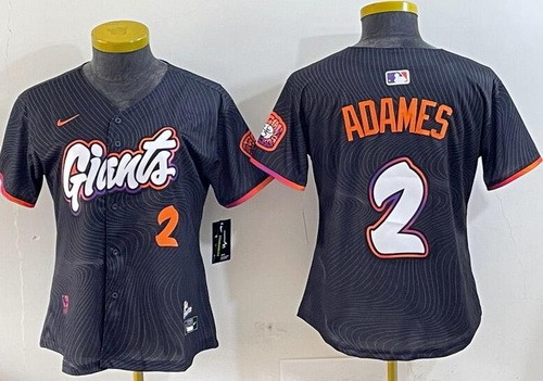 Women's San Francisco Giants #2 Willy Adames Black 2025 City Connect Limited Jersey