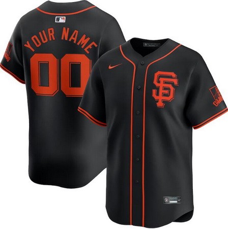 Women's San Francisco Giants Customized Black Limited Jersey