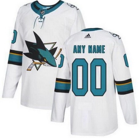 Women's San Jose Sharks Customized White Authentic Jersey