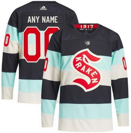 Women's Seattle Kraken Customized Navy 2024 NHL Winter Classic Authentic Jersey