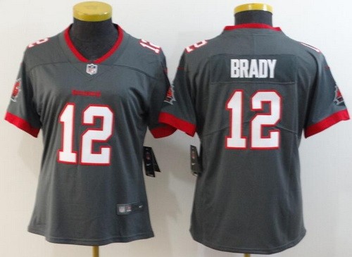 Women's Tampa Bay Buccaneers #12 Tom Brady Limited Pewter Vapor Untouchable Jersey