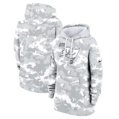 Women's Tampa Bay Buccaneers Arctic Camo 2024 Salute to Service Club Fleece Pullover Hoodie