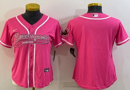 Women's Tampa Bay Buccaneers Blank Limited Pink Baseball Jersey