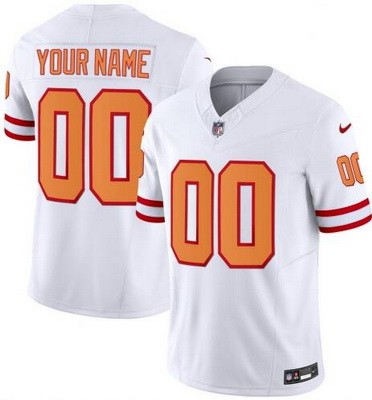 Women's Tampa Bay Buccaneers Customized Limited White Throwback FUSE Vapor Jersey