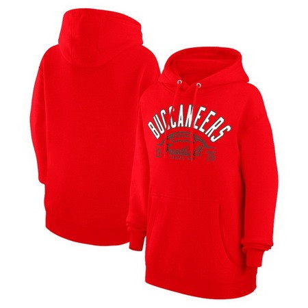 Women's Tampa Bay Buccaneers Starter Red Half Ball Team Pullover Hoodie