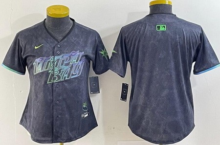 Women's Tampa Bay Rays Blank Charcoal 2024 City Connect Limited Cool Base Jersey