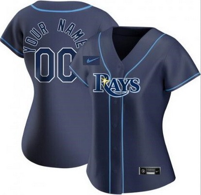 Women's Tampa Bay Rays CustomizedNavy Cool Base Jersey