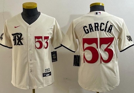 Women's Texas Rangers #53 Adolis Garcia Cream 2023 City Player Number Player Name Cool Base Jersey