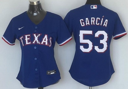 Women's Texas Rangers #53 Adolis Garcia Royal Cool Base Jersey