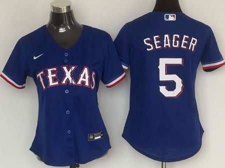 Women's Texas Rangers #5 Corey Seager Royal Cool Base Jersey