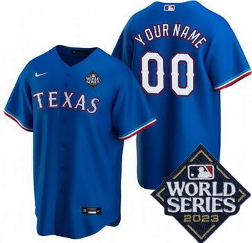 Women's Texas Rangers Customized Blue 2023 World Series Cool Base Jersey