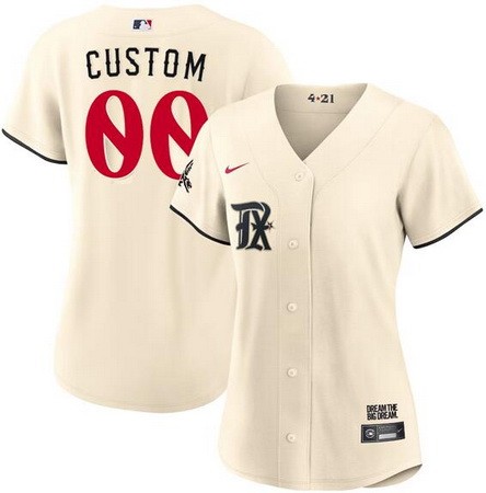 Women's Texas Rangers Customized Cream 2023 City Cool Base Jersey