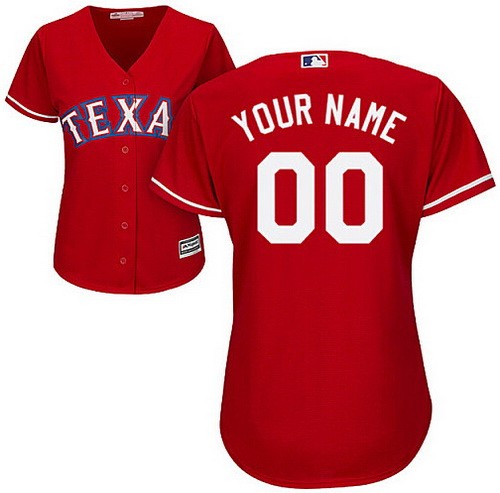 Women's Texas Rangers Customized Red Cool Base Jersey