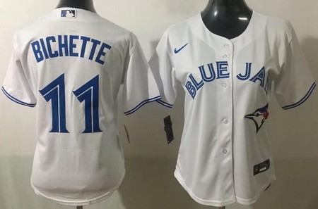 Women's Toronto Blue Jays #11 Bo Bichette White Cool Base Jersey