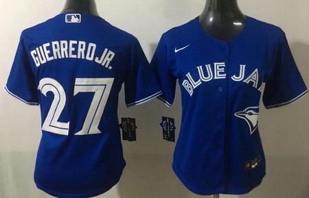 Women's Toronto Blue Jays #27 Vladimir Guerrero Jr Royal Cool Base Jersey