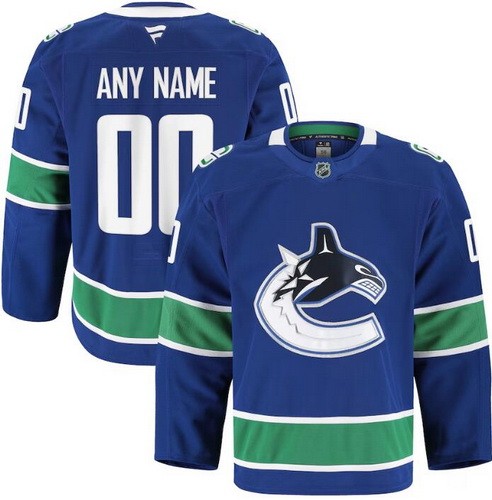 Women's Vancouver Canucks Customized Blue Fanatics Authentic Jersey