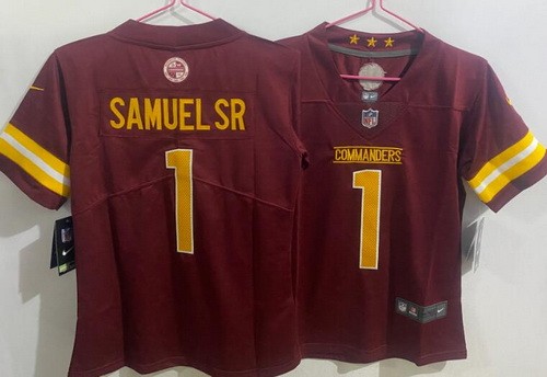 Women's Washington Commanders #1 Deebo Samuel Sr Limited Red Vapor Jersey
