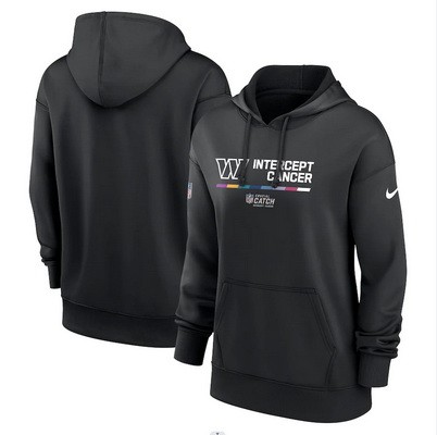 Women's Washington Commanders Black 2022 Crucial Catch Therma Performance Pullover Hoodie