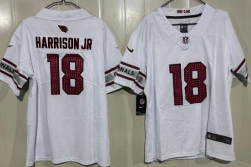 Youth Arizona Cardinals #18 Marvin Harrison Jr Limited White Vapor Jersey