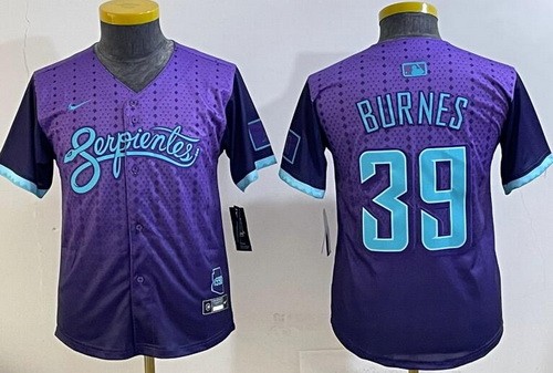 Youth Arizona Diamondbacks #39 Corbin Burnes Purple 2025 City Connect Limited Jersey