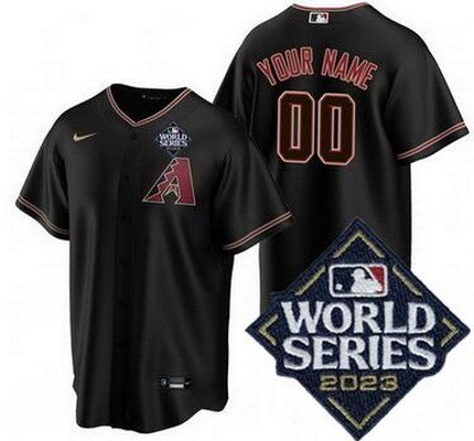 Youth Arizona Diamondbacks Customized Black 2023 World Series Cool Base Jersey