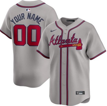 Youth Atlanta Braves Customized Gray Limited Jersey