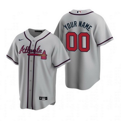 Youth Atlanta Braves Customized Gray Road 2020 Cool Base Jersey