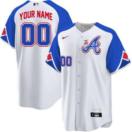 Youth Atlanta Braves Customized White 2023 City Player Number Cool Base Jersey