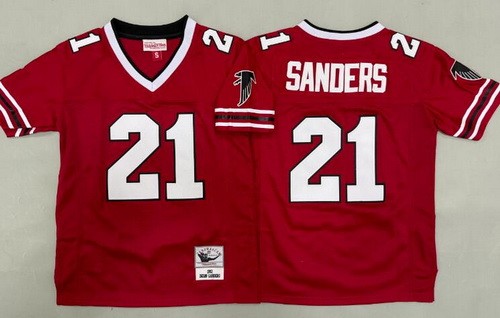 Youth Atlanta Falcons #21 Deion Sanders Red Throwback Jersey