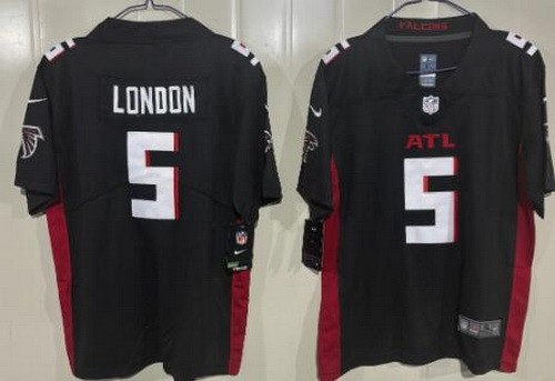 Youth Atlanta Falcons #5 Drake London Black Vapor Jersey