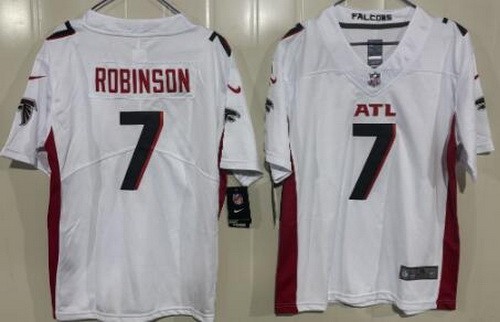 Youth Atlanta Falcons #7 Bijan Robinson Limited White Vapor Jersey