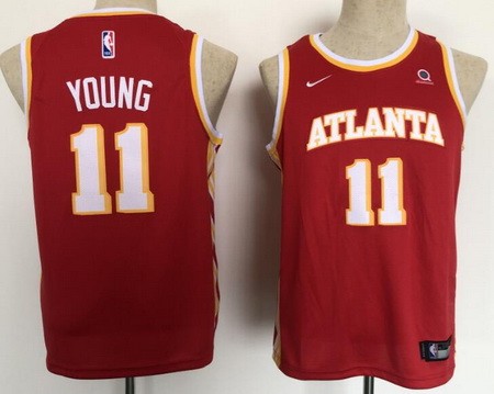 Youth Atlanta Hawks #11 Trae Young Red Icon Sponsor Swingman Jersey