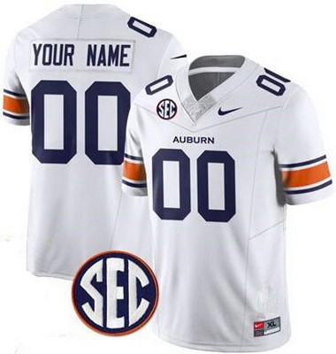 Youth Auburn Tigers Custom Limited White FUSE College Football Jersey