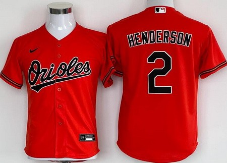 Youth Baltimore Orioles #2 Gunnar Henderson Orange Cool Base Jersey
